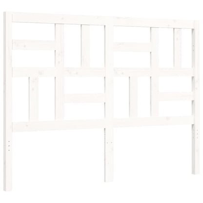 Estrutura de cama com cabeceira 140x190cm madeira maciça branco