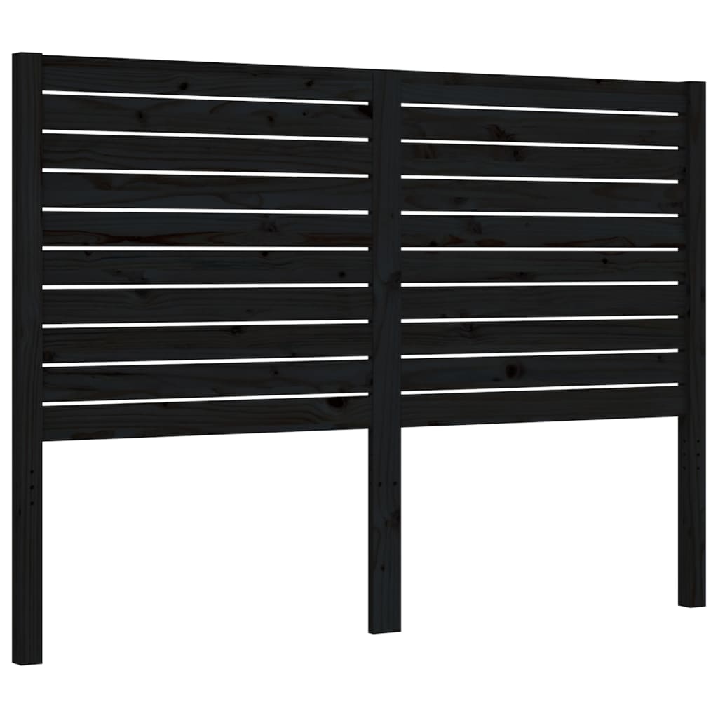 Estrutura de cama com cabeceira 140x190 cm madeira maciça preto