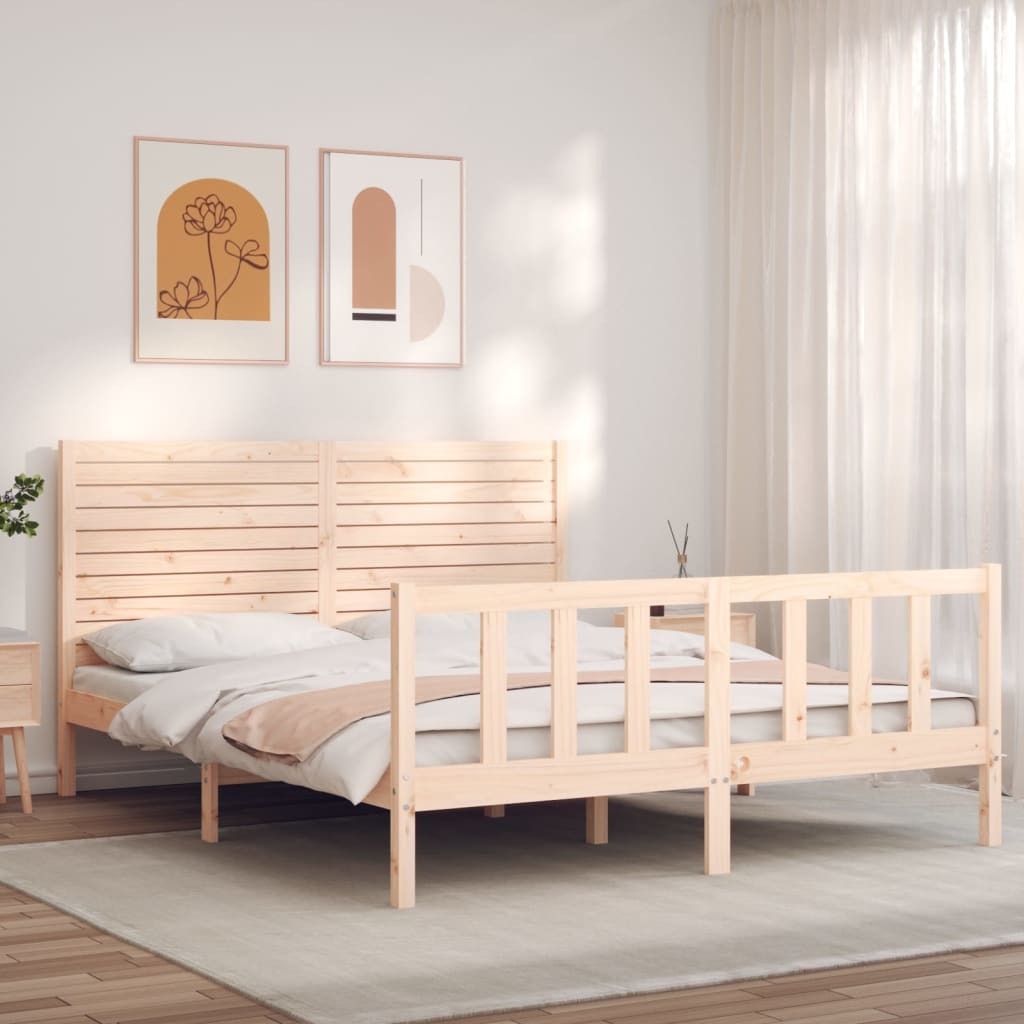 Estrutura de cama King Size com cabeceira madeira maciça