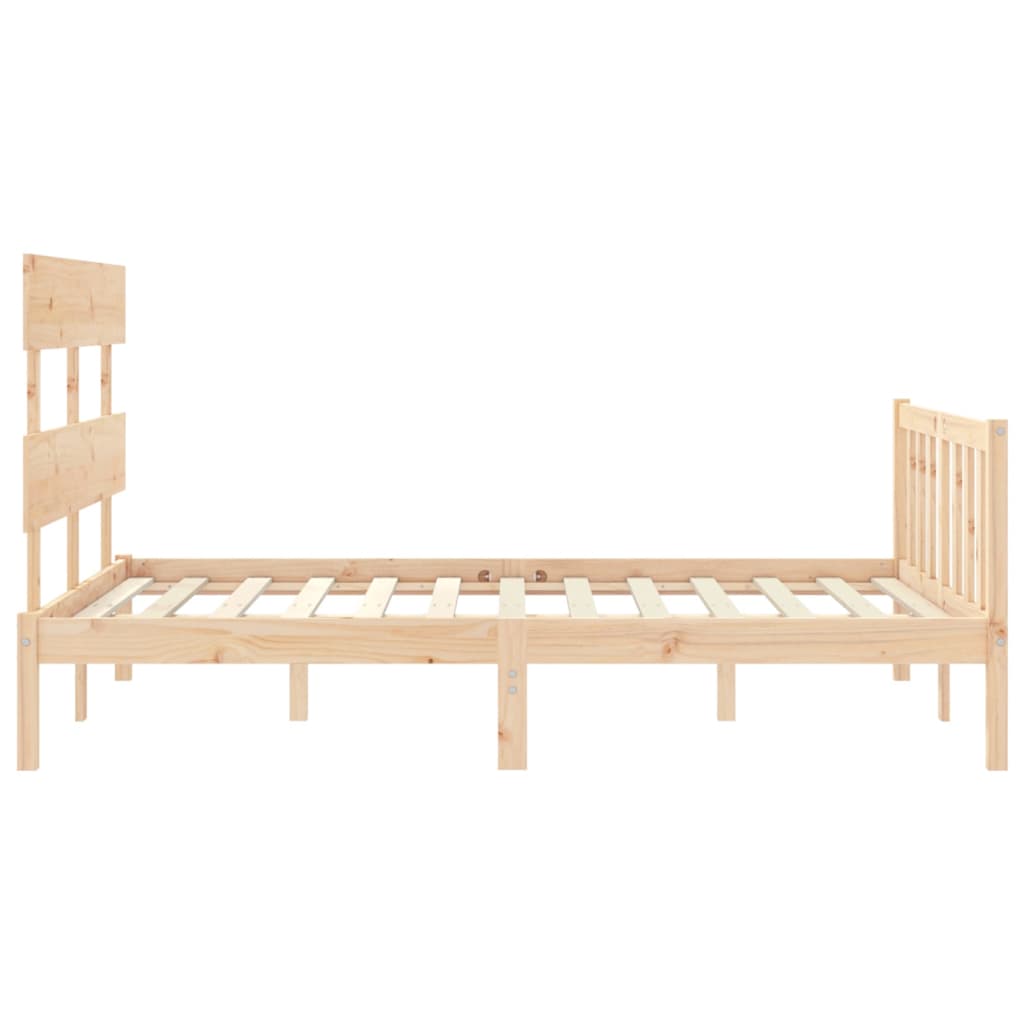 Estrutura de cama com cabeceira 120x200 cmmadeira maciça