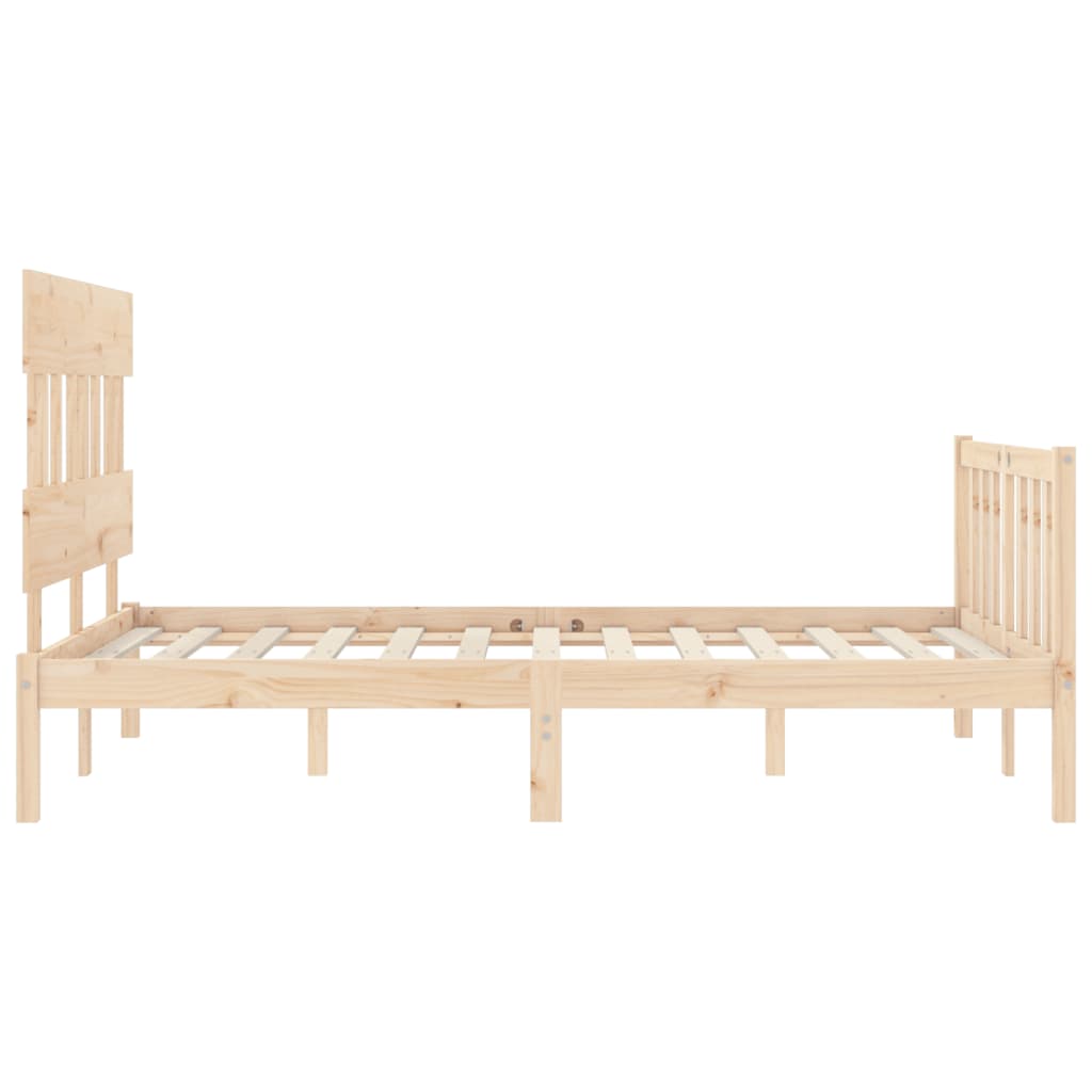 Estrutura de cama com cabeceira 140x190 cm madeira maciça