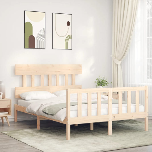 Estrutura de cama com cabeceira 120x200 cmmadeira maciça