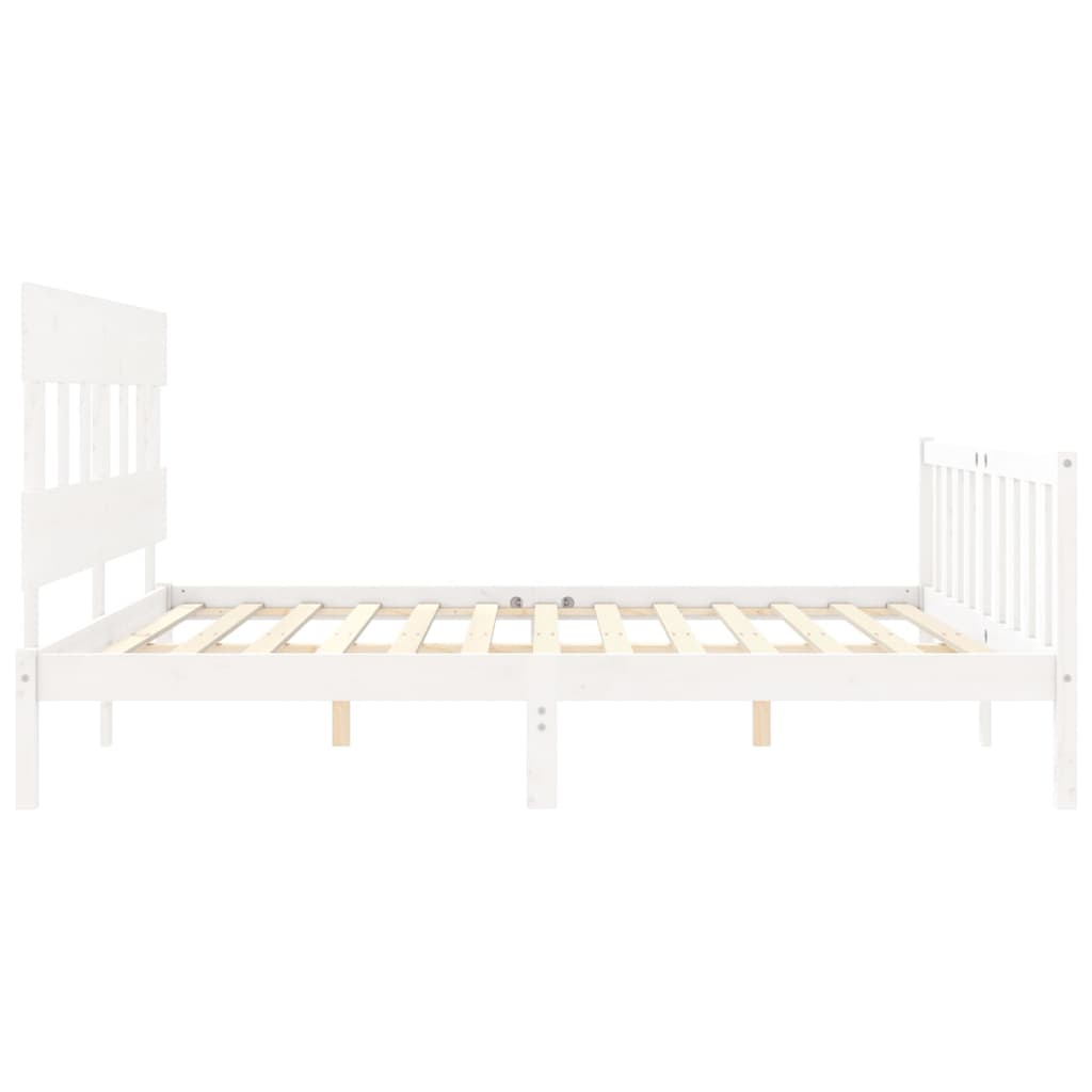 Estrutura cama Super King Size c/ cabeceira madeira branco