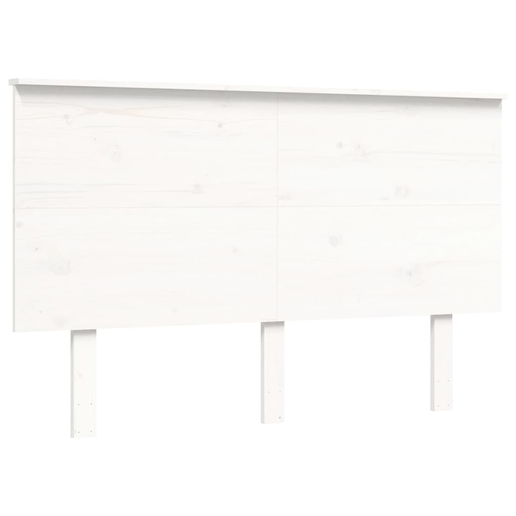 Estrutura de cama com cabeceira 140x190cm madeira maciça branco