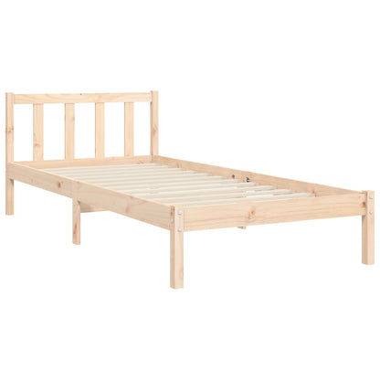 Estrutura de cama com cabeceira 90x200 cm madeira maciça