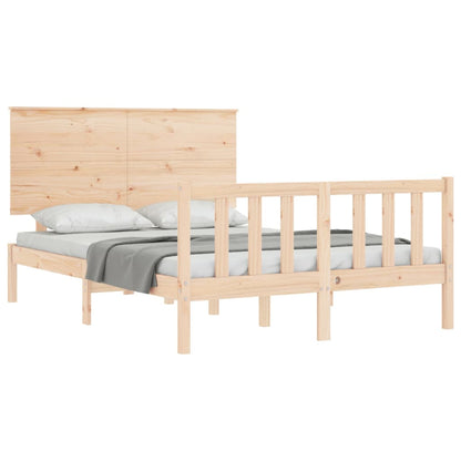 Estrutura de cama com cabeceira 120x200 cmmadeira maciça