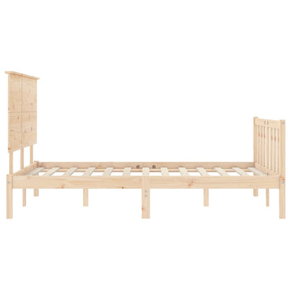 Estrutura de cama com cabeceira 120x200 cmmadeira maciça