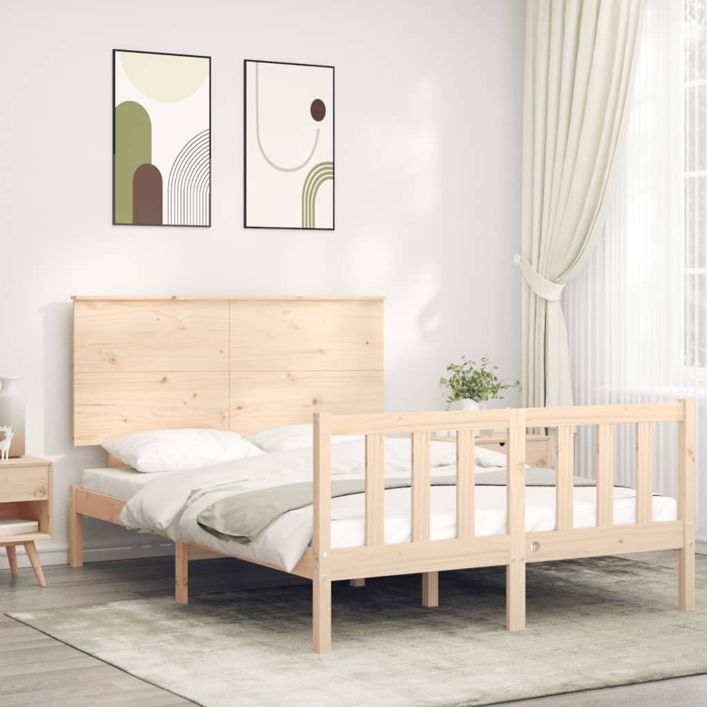 Estrutura de cama com cabeceira 120x200 cmmadeira maciça