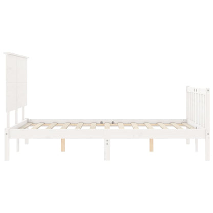 Estrutura cama Super King Size c/ cabeceira madeira branco