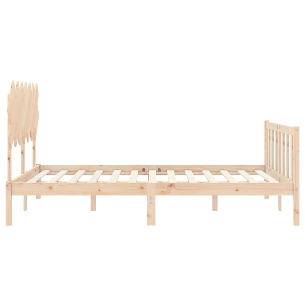 Estrutura de cama com cabeceira 140x190 cm madeira maciça