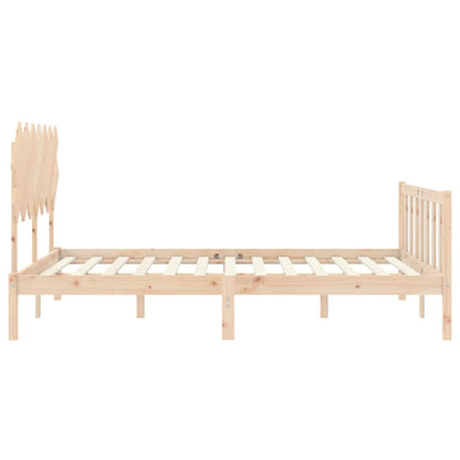 Estrutura de cama com cabeceira 140x190 cm madeira maciça