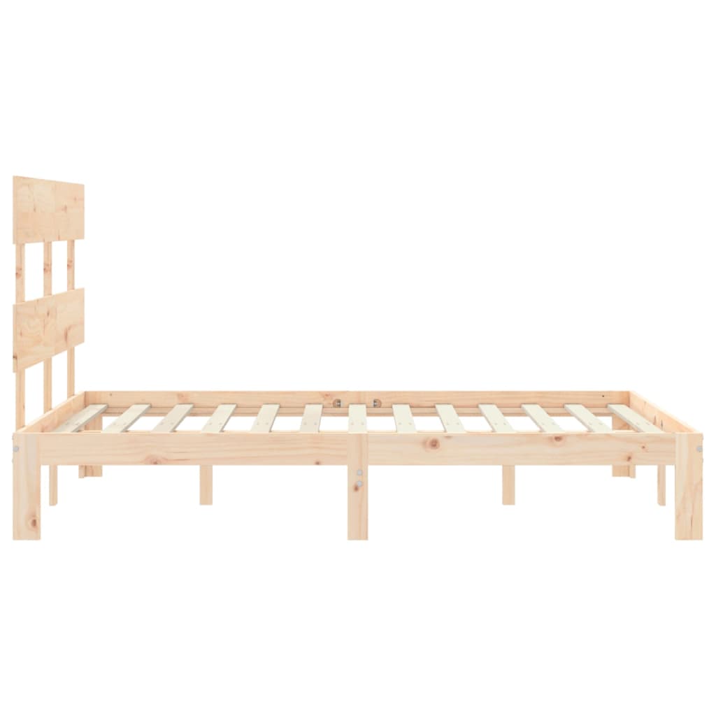 Estrutura de cama com cabeceira 140x190 cm madeira maciça