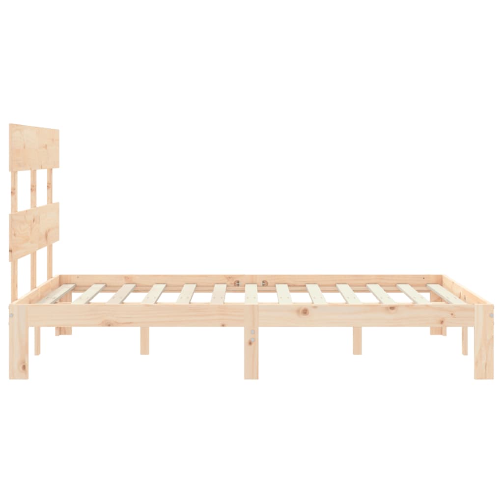 Estrutura de cama com cabeceira 120x200 cmmadeira maciça