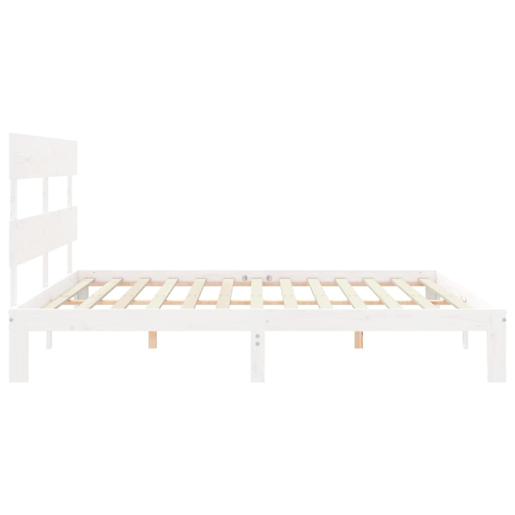 Estrutura cama Super King Size c/ cabeceira madeira branco