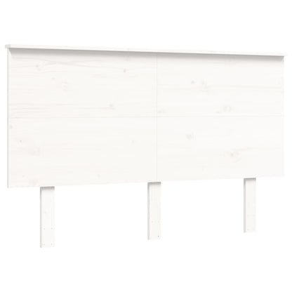 Estrutura de cama com cabeceira 140x190cm madeira maciça branco