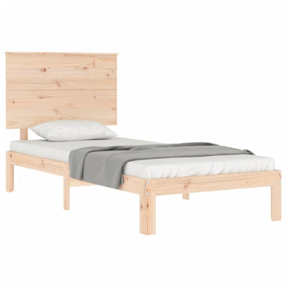 Estrutura de cama com cabeceira 90x200 cm madeira maciça