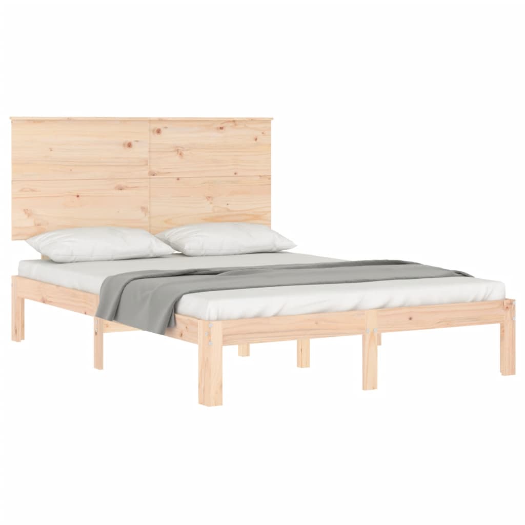 Estrutura de cama com cabeceira 120x200 cmmadeira maciça