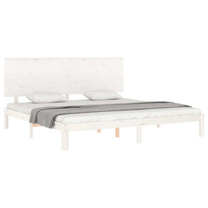 Estrutura cama Super King Size c/ cabeceira madeira branco