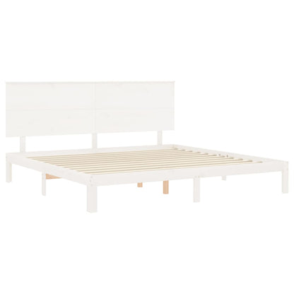 Estrutura cama Super King Size c/ cabeceira madeira branco