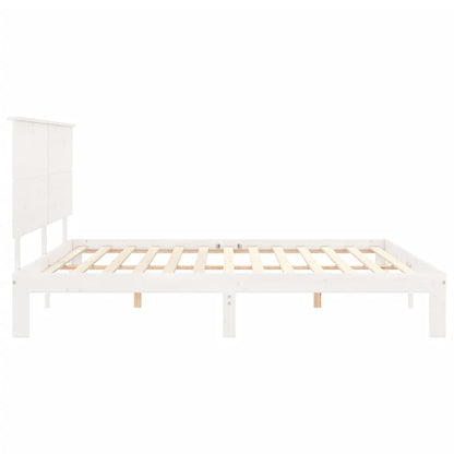 Estrutura cama Super King Size c/ cabeceira madeira branco