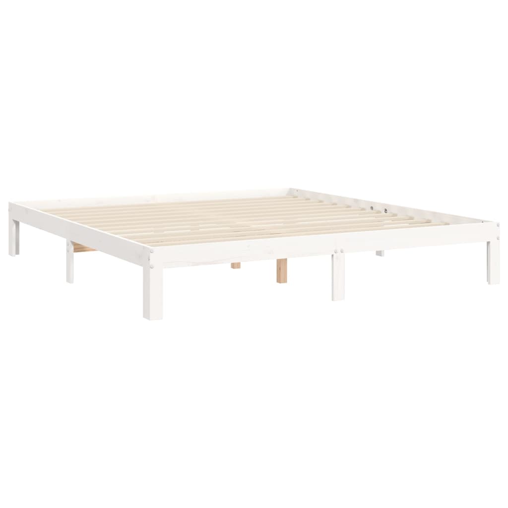 Estrutura cama Super King Size c/ cabeceira madeira branco