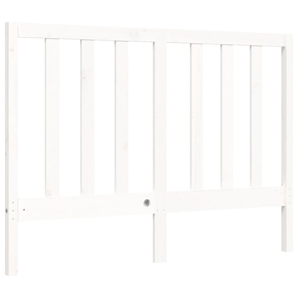 Estrutura de cama com cabeceira 120x200cm madeira maciça branco