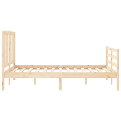 Estrutura de cama com cabeceira 140x190 cm madeira maciça