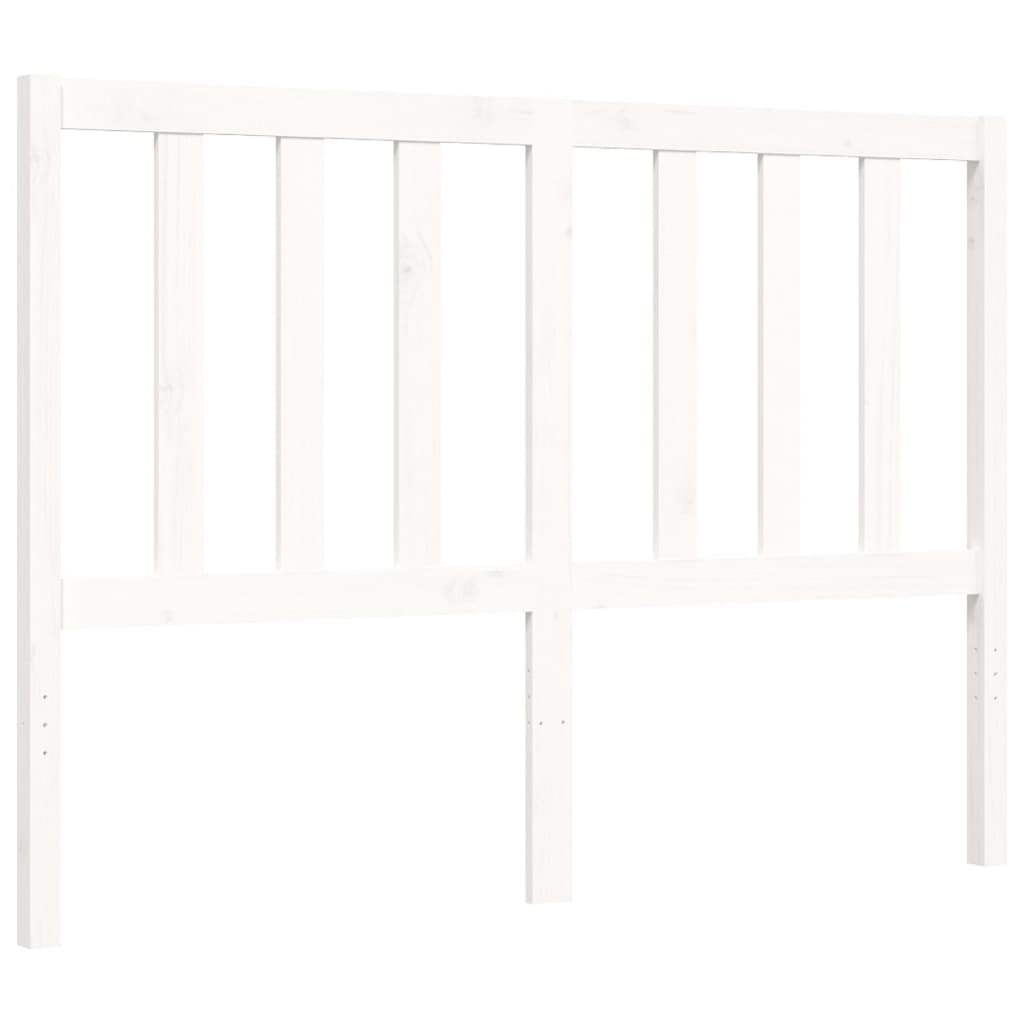 Estrutura de cama com cabeceira 140x190cm madeira maciça branco