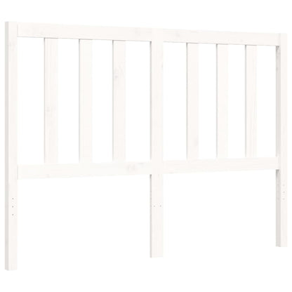 Estrutura de cama com cabeceira 140x190cm madeira maciça branco