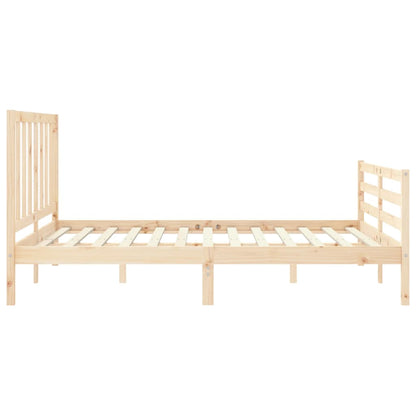 Estrutura de cama com cabeceira 160x200 cm madeira maciça