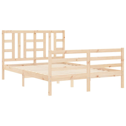 Estrutura de cama com cabeceira 140x190 cm madeira maciça