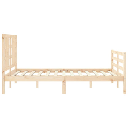 Estrutura de cama com cabeceira 140x190 cm madeira maciça