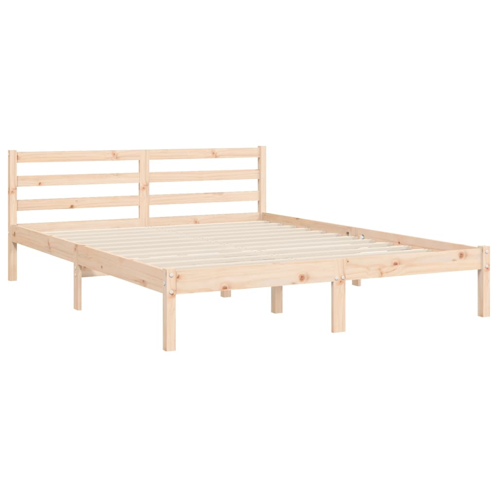 Estrutura de cama com cabeceira 140x190 cm madeira maciça