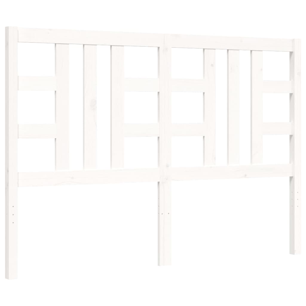 Estrutura de cama com cabeceira 140x190cm madeira maciça branco