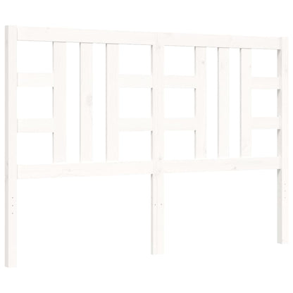 Estrutura de cama com cabeceira 140x190cm madeira maciça branco