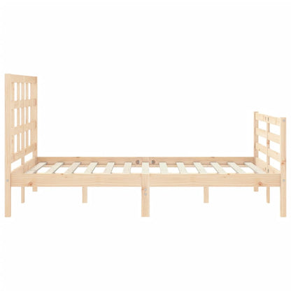 Estrutura de cama com cabeceira 140x190 cm madeira maciça