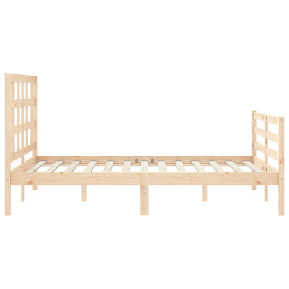 Estrutura de cama com cabeceira 140x200 cm madeira maciça