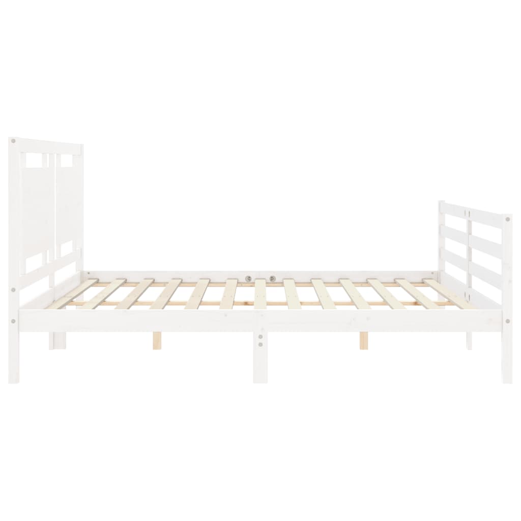 Estrutura cama Super King Size c/ cabeceira madeira branco