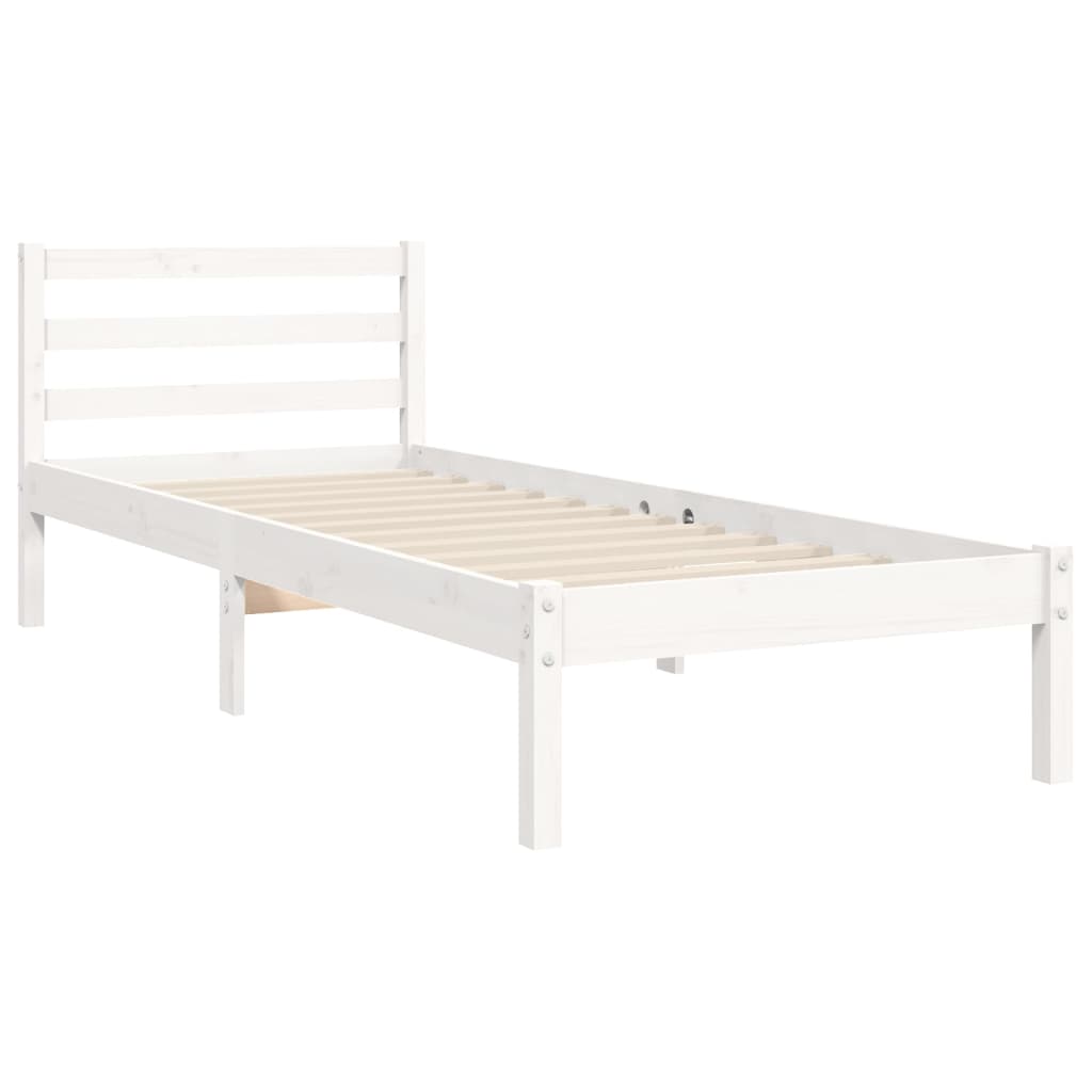 Estrutura de cama com cabeceira 90x200 cm madeira maciça