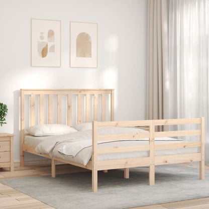 Estrutura de cama com cabeceira 140x190 cm madeira maciça