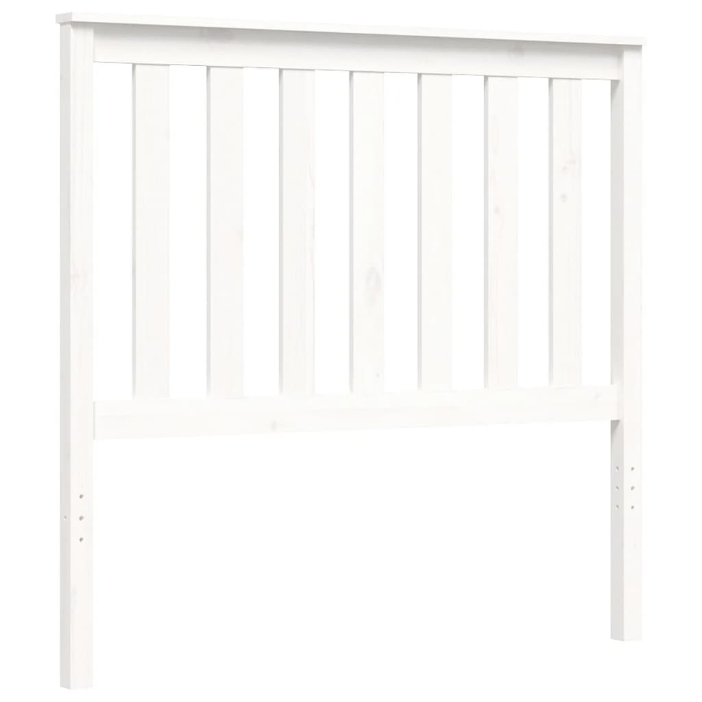 Estrutura de cama com cabeceira 100x200cm madeira maciça branco