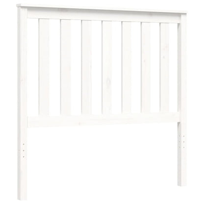 Estrutura de cama com cabeceira 100x200cm madeira maciça branco