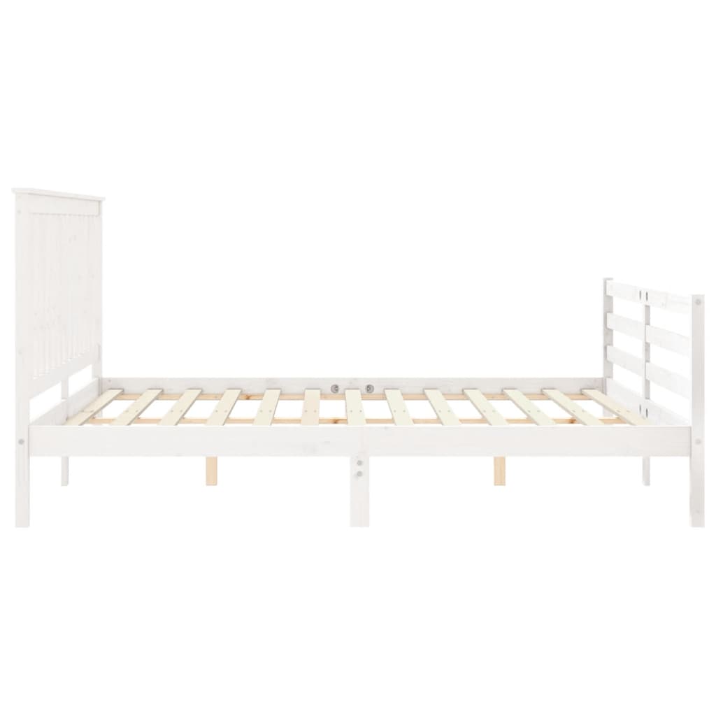 Estrutura cama Super King Size c/ cabeceira madeira branco