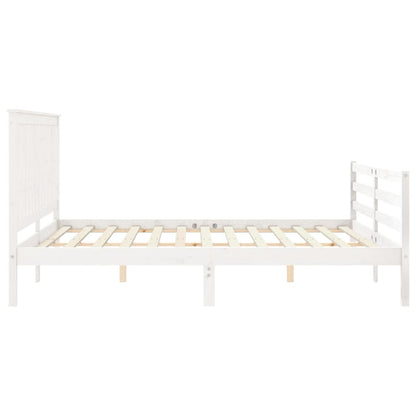 Estrutura cama Super King Size c/ cabeceira madeira branco