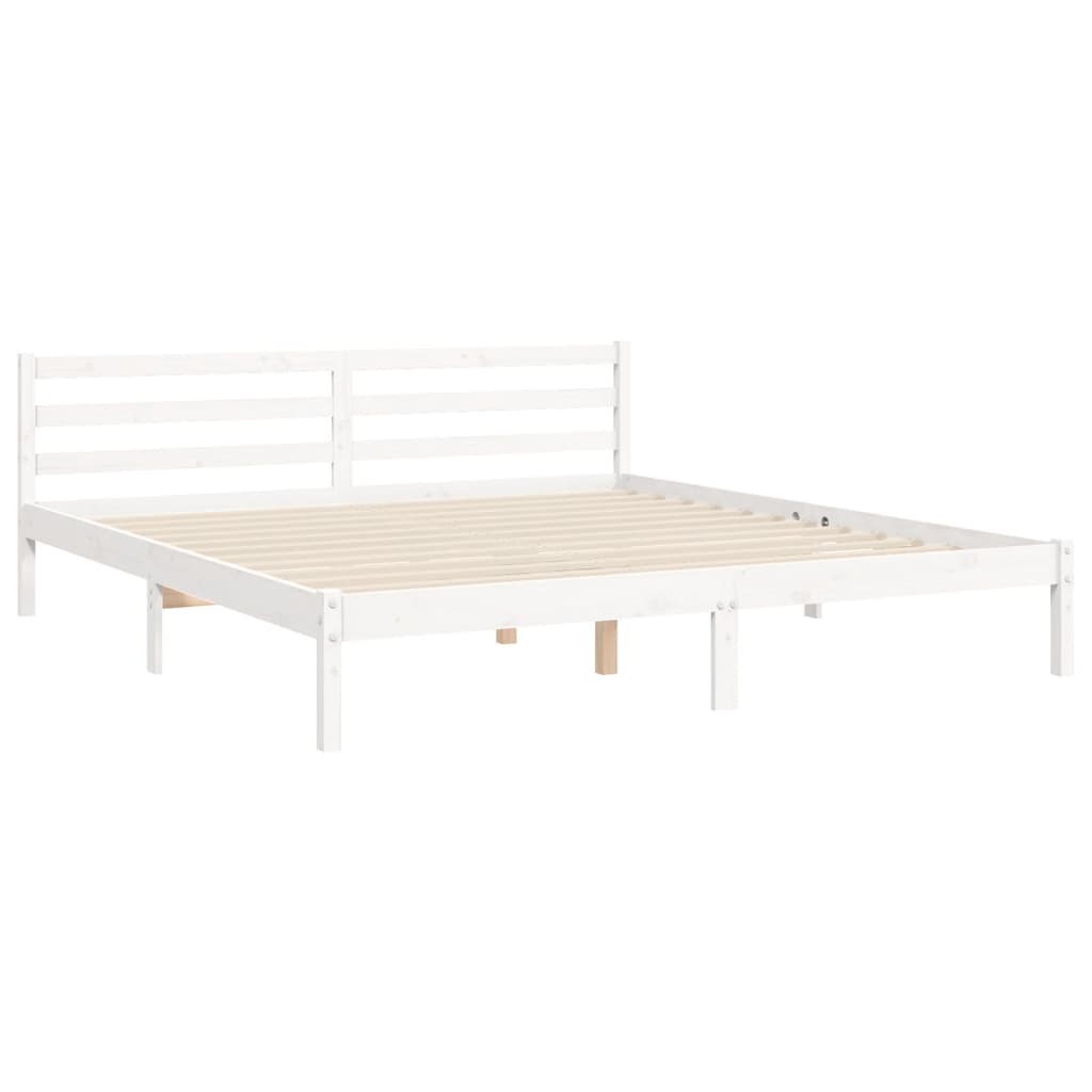 Estrutura cama Super King Size c/ cabeceira madeira branco