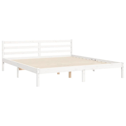 Estrutura cama Super King Size c/ cabeceira madeira branco