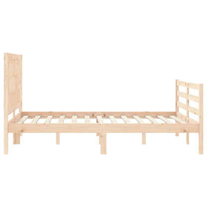 Estrutura de cama com cabeceira 140x190 cm madeira maciça