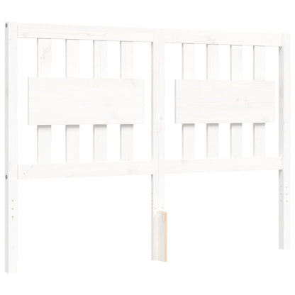 Estrutura de cama com cabeceira 120x200cm madeira maciça branco