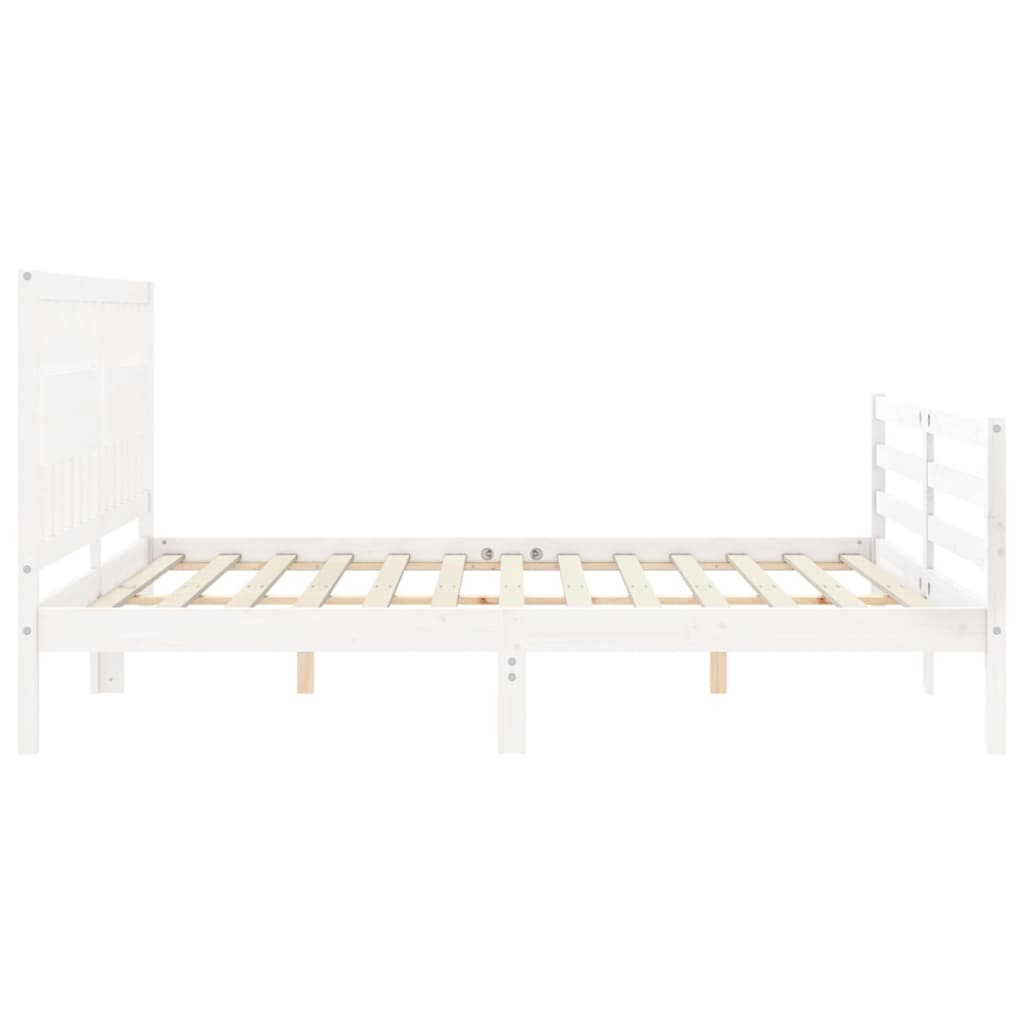 Estrutura cama Super King Size c/ cabeceira madeira branco