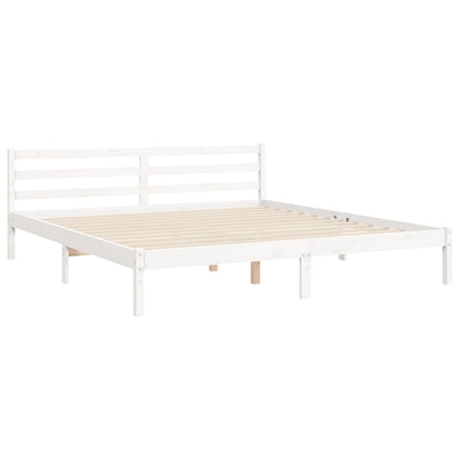 Estrutura cama Super King Size c/ cabeceira madeira branco